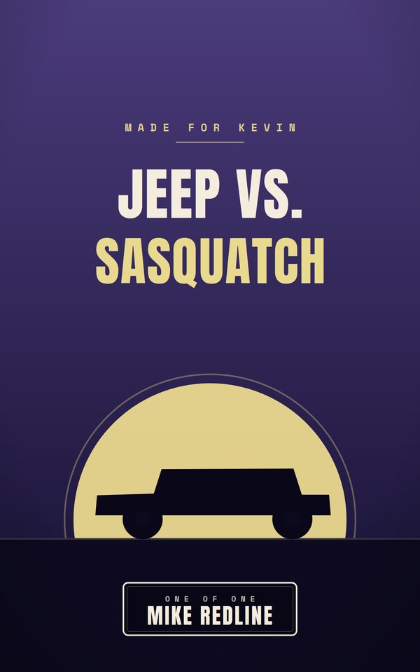 Jeep vs. Sasquatch custom book cover