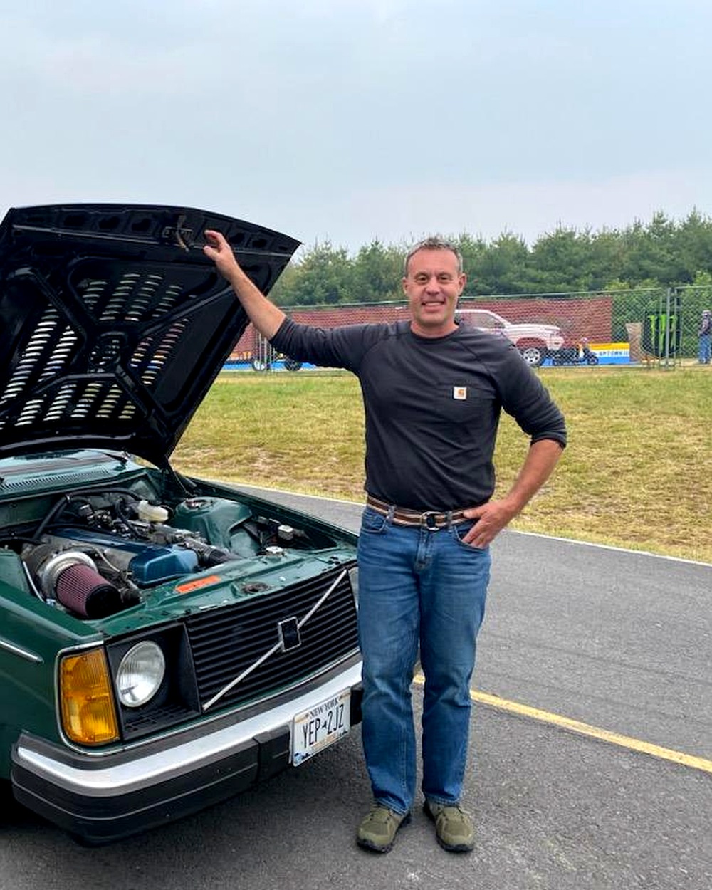 Mike Redline with his Volvo 240